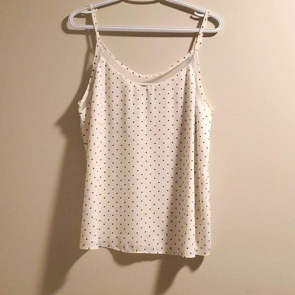 White with black dots cami